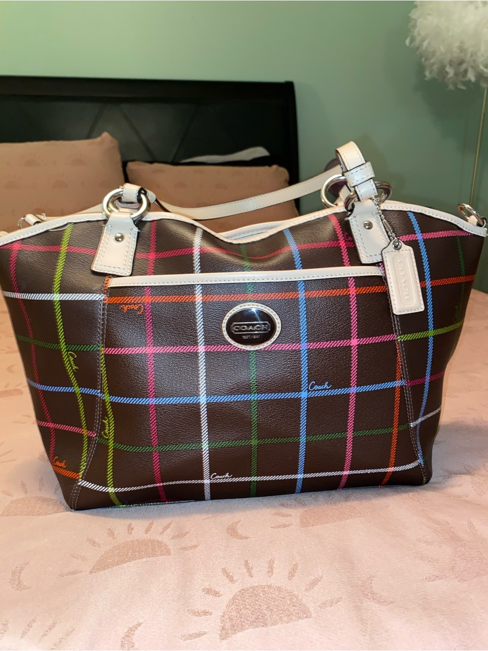 COACH Tartan Plaid Tote Bag – Style F24390